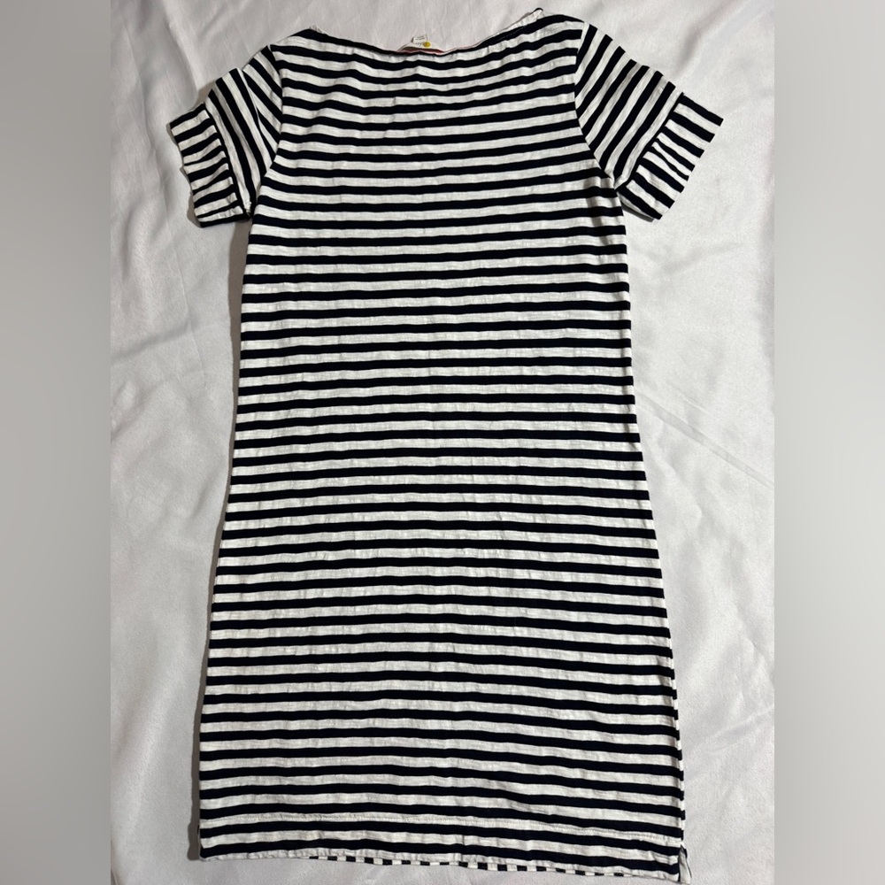 Boden Darcey Jersey Mini Cotton T-Shirt Dress Nautical Stripe Navy like new - Picture 5 of 7